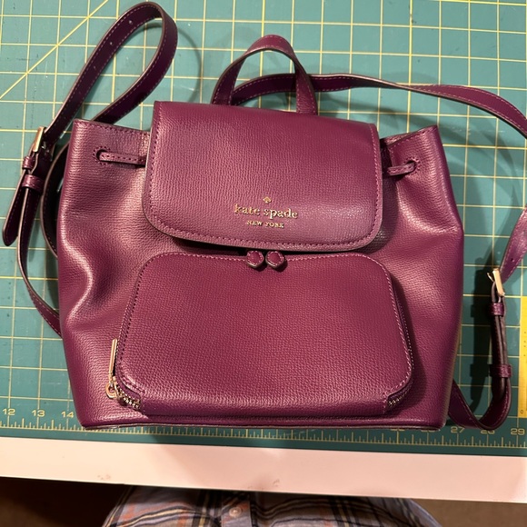 kate spade Darcy Flap Backpack Purse - purple/eggplant - Picture 13 of 15